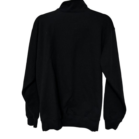 Gildan Black Half Zip Long Sleeve Pullover Sweatshirt Women Medium 1557 - Picture 3 of 4